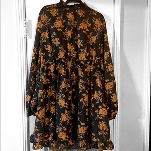 Floral Dress Open Back